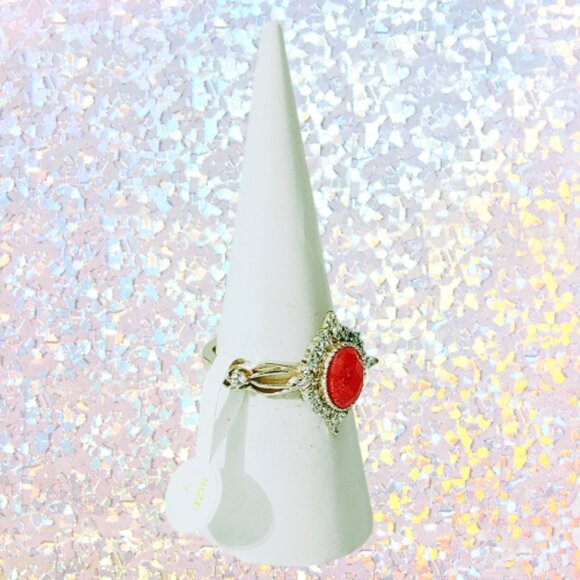 BP Genuine Red Quartz Ring - Rose Gold Plating (Size 7) - Picture 3 of 7